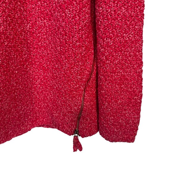 Talbots Womens Size 2X Red Textured Knit Sweater With Side Zipper Details - Picture 3 of 6